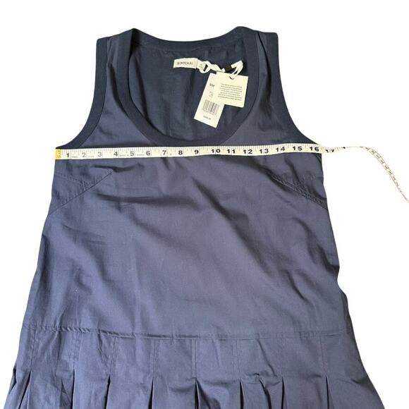 SIMKHAI Navy Pleated Drop Waist Sleeveless Dress XS NWT Cotton $345 - Picture 5 of 10